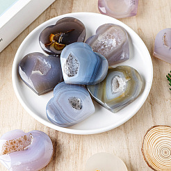 Natural Druzy Agate Heart Love Stones&nbsp;G-PW0004-09