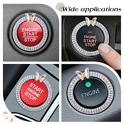 2Pcs Alloy Rhinestone Car Stickers&nbsp;STIC-CN0001-08