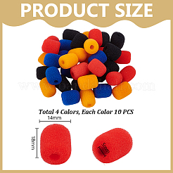 40Pcs 4 Colors Mini Microphone Sponge Sleeve&nbsp;AJEW-GA0008-83