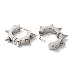 Tarnish Resistant 201 Stainless Steel Spike Hoop Earrings with 304 Stainless Steel Pins&nbsp;EJEW-A098-04P
