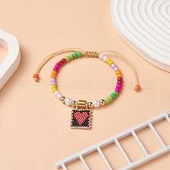 Glass Seed Braided Bead Bracelet&nbsp;BJEW-MZ00025-01