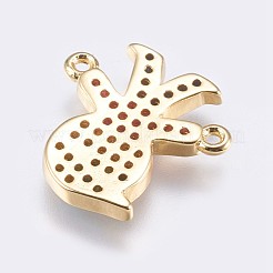Brass Micro Pave Cubic Zirconia Links&nbsp;ZIRC-G138-32G