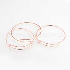 Adjustable Brass Expandable Bangle Making&nbsp;BJEW-R032-RG