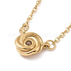 Clear Cubic Zirconia Knot Pendant Necklace&nbsp;NJEW-A004-26G