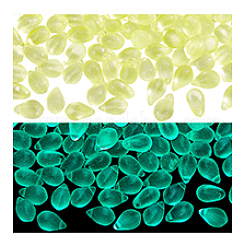 150Pcs Luminous Transparent Teardrop Glass Charms&nbsp;GLAA-PH0004-20