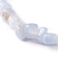 Natural Blue Lace Agate Chip Beads Bracelet for Girl Women&nbsp;BJEW-JB06748-02