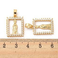 Brass Micro Pave Cubic Zirconia Pendants&nbsp;KK-P250-46G