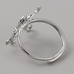 Adjustable Brass Ring Components&nbsp;FIND-WH0155-002C