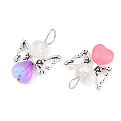 Gradient Color Baking Paint Transparent Glass Pendants&nbsp;PALLOY-JF03274