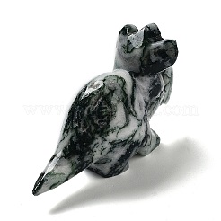 Natural Moss Agate Carved Healing Rhinoceros Figurines&nbsp;DJEW-P016-01D