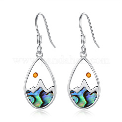 304 Stainless Steel Abalone Shell Teardrop Dangle Earrings for Women&nbsp;WGADE86-01