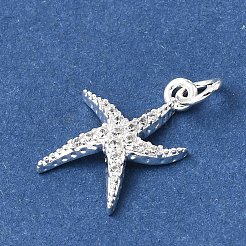 Brass Micro Pave Clear Cubic Zirconia Pendants&nbsp;KK-D110-06S