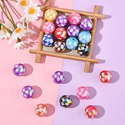 20Pcs UV Plating Acrylic Beads&nbsp;OACR-YW0003-24