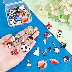 42Pcs 21 Styles Alloy Enamel Pendants&nbsp;ENAM-PH0002-96