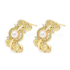Brass Stud Earrings for Women&nbsp;EJEW-A168-13G