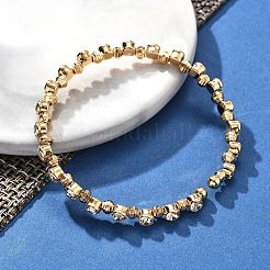 Brass Micro Pave Cubic Zirconia Cuff Bangles for Women&nbsp;BJEW-F482-13G