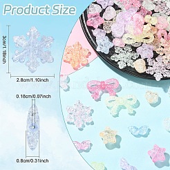 180Pcs 6 Styles Transparent Crackle Acrylic Beads&nbsp;OACR-YW0004-30