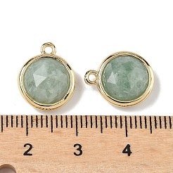 Natural Green Aventurine Faceted Flat Round Charms&nbsp;G-U028-03G-08