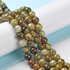 Natural Green Garnet Beads Strands&nbsp;G-Z034-B14-01