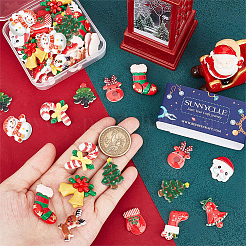 48Pcs 12 Styles Christmas Theme Opaque Resin Cabochons&nbsp;CRES-SC0002-55