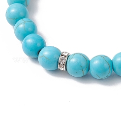 Synthetic Turquoise Beaded Stretch Bracelets for Women&nbsp;BJEW-JB12288-03