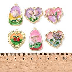 Alloy Enamel & Plastic Pearl Pendants&nbsp;AL-CBADB2B-03G