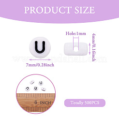 500Pcs Acrylic Horizontal Hole Letter Beads&nbsp;OACR-YS0001-03U