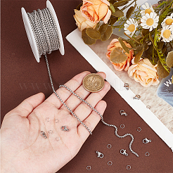 DIY 304 Stainless Steel Box Chains Necklaces Making Kits&nbsp;DIY-BBC0002-05