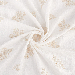 Flower Pattern Linen Cotton Fabric for Clothing Accessories&nbsp;DIY-WH0632-51