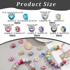 80Pcs 10 Colors Transparent Two Tone & Imitation Pearl Style Resin European Beads&nbsp;RPDL-NB0001-20
