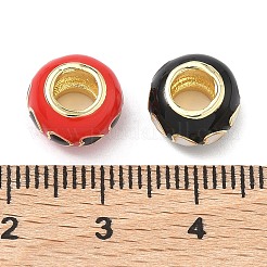 Brass Enamel European Beads&nbsp;KK-P345-01G-M