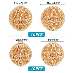 20Pcs 2 Style Brass Hollow Beads&nbsp;KK-PH0009-41