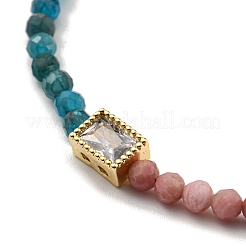 Round Natural Apatite & Rhodonite Beaded Bracelets&nbsp;BJEW-M315-03G