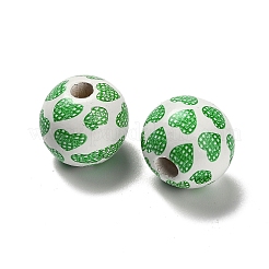St. Patrick's Day Series Printed Schima Wood European Beads&nbsp;WOOD-V002-01J