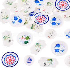 Blue and White Porcelain Plate Opaque Resin Display Decorations&nbsp;DJEW-TAC0004-06