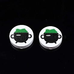 Halloween Printed Natural Wood Beads&nbsp;WOOD-T021-82