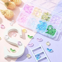 80Pcs 8 Styles Spray Painted Transparent Glass Beads&nbsp;GLAA-YW0001-89