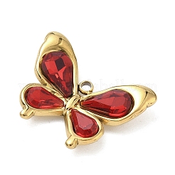 304 Stainless Steel & Glass Pendants&nbsp;STAS-G371-16G-04