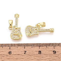 Brass Micro Pave Clear Cubic Zirconia Pendants&nbsp;KK-Q073-06G