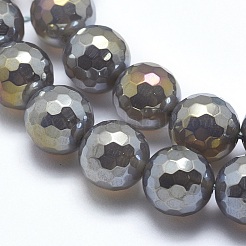 Electroplated Natural Agate Beads Strands&nbsp;G-O164-01A-6mm