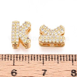 Brass Micro Pave Clear Cubic Zirconia Beads&nbsp;KK-T071-17G-K