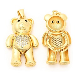 Rack Plating Brass Micro Pave Cubic Zirconia Pendants&nbsp;KK-A185-18G-02