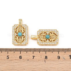 Brass Micro Pave Clear Cubic Zirconia Pendants&nbsp;KK-H524-11G