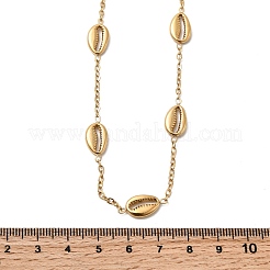 304 Stainless Steel Shell Shape Link Chain Necklaces for Women&nbsp;LS-NJEW-G181-05G