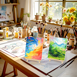 28Pcs Folding Wood Tabletop Easel&nbsp;AJEW-WH0709-313
