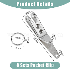 8 Sets Alloy Mini EDC Gear Pocket Suspension Clip Hanger Tool Keychain&nbsp;KEYC-DC0001-20