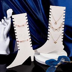 Boot Shaped Wood Covered with Velvet Necklaces Bracelets Display Stands&nbsp;NDIS-WH0010-25B
