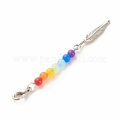 Chakra Theme Natural & Dyed Malaysia Jade Beaded Pendant Decorations&nbsp;HJEW-JM00641-01