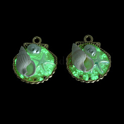Luminous Rack Plating Alloy Resin and ABS Imitation Pearl and Porcelain Pendants&nbsp;ENAM-T091-70