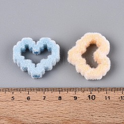 Flocking Opaque Acrylic Heart Beads&nbsp;OACR-T030-07M
